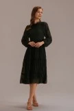 Round Neck Elasticised Waist Long Sleeve Midi Dress 7 Round Neck Elasticised Waist Long Sleeve Midi Dress - Image 5