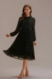 Round Neck Elasticised Waist Long Sleeve Midi Dress 6 Round Neck Elasticised Waist Long Sleeve Midi Dress - Image 4