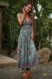 Floral V Neck Sleeveless Cotton Spring Summer Maxi Dress 5 Floral V Neck Sleeveless Cotton Spring Summer Maxi Dress - Image 3