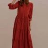 Half Sleeve Tie Around Neck Ruffle Natural Maxi Dress 1 Half Sleeve Tie Around Neck Ruffle Natural Maxi Dress -Saucony Store 7e1a0667