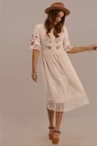 Half Sleeve Round Neck Knee Length Embroidered Dress 8 Half Sleeve Round Neck Knee Length Embroidered Dress - Image 6