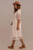 Half Sleeve Round Neck Knee Length Embroidered Dress 7 Half Sleeve Round Neck Knee Length Embroidered Dress - Image 5