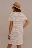 Short Sleeve Round Neck Nature Stripe Dress 8 Short Sleeve Round Neck Nature Stripe Dress - Image 6