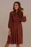 Rust 3/4 Length Sleeve Knee Length Floral Dress 6 Rust 3/4 Length Sleeve Knee Length Floral Dress - Image 4