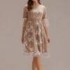 Short Ruffle Sleeve Round Neck Gathered Waist Midi Dress -Saucony Store brl112 1 1