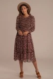 Long Sleeve Round Neck Tiered Floral Midi Dress 12 Long Sleeve Round Neck Tiered Floral Midi Dress - Image 10