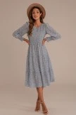 Long Sleeve Round Neck Tiered Floral Midi Dress 6 Long Sleeve Round Neck Tiered Floral Midi Dress - Image 4