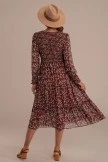Long Sleeve Round Neck Tiered Floral Midi Dress 10 Long Sleeve Round Neck Tiered Floral Midi Dress - Image 8
