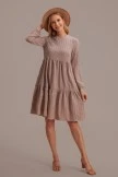 Solid Color Long Sleeve Round Neck High Waist Mini Dress 6 Solid Color Long Sleeve Round Neck High Waist Mini Dress - Image 4