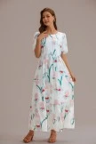 Floral Short Sleeve Round Neck Tiered Maxi Dress 5 Floral Short Sleeve Round Neck Tiered Maxi Dress - Image 3