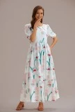 Floral Short Sleeve Round Neck Tiered Maxi Dress 7 Floral Short Sleeve Round Neck Tiered Maxi Dress - Image 5
