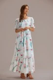 Floral Short Sleeve Round Neck Tiered Maxi Dress 8 Floral Short Sleeve Round Neck Tiered Maxi Dress - Image 6