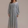 Plaid Long Sleeve Round Neck Midi Dress 2 Plaid Long Sleeve Round Neck Midi Dress -Saucony Store brld2072103 1 1