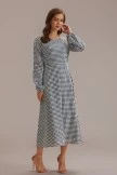 Plaid Long Sleeve Round Neck Midi Dress 6 Plaid Long Sleeve Round Neck Midi Dress - Image 4