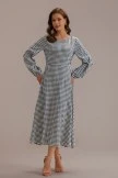 Plaid Long Sleeve Round Neck Midi Dress 8 Plaid Long Sleeve Round Neck Midi Dress - Image 6