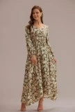 Floral Long Sleeve V Neck Buttons Maxi Dress With Pockets 7 Floral Long Sleeve V Neck Buttons Maxi Dress With Pockets - Image 5
