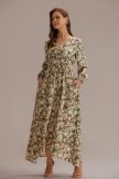 Floral Long Sleeve V Neck Buttons Maxi Dress With Pockets 8 Floral Long Sleeve V Neck Buttons Maxi Dress With Pockets - Image 6