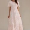 Floral Short Sleeve Round Neck Smocked Tiered Maxi Dress -Saucony Store brld2092902 1