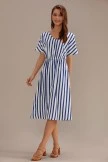 Sailor Stripe Short Sleeve V Neck Midi Dress With Pockets 6 Sailor Stripe Short Sleeve V Neck Midi Dress With Pockets - Image 4