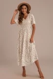 Floral Short Sleeve V Neck Smocked Tiered Maxi Dress 8 Floral Short Sleeve V Neck Smocked Tiered Maxi Dress - Image 6