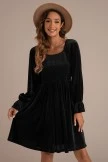 Black Long Sleeve Square Neck Midi Dress 8 Black Long Sleeve Square Neck Midi Dress - Image 6