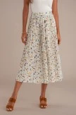 Floral Elastic Waist Buttons Midi Skirt 5 Floral Elastic Waist Buttons Midi Skirt - Image 3