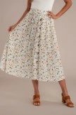 Floral Elastic Waist Buttons Midi Skirt 6 Floral Elastic Waist Buttons Midi Skirt - Image 4