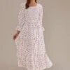 Multi Floral 3/4 Sleeve Square Neck Smocked Tiered Maxi Dress 1 Multi Floral 3/4 Sleeve Square Neck Smocked Tiered Maxi Dress -Saucony Store brld22063006 1