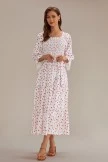 Multi Floral 3/4 Sleeve Square Neck Smocked Tiered Maxi Dress 7 Multi Floral 3/4 Sleeve Square Neck Smocked Tiered Maxi Dress - Image 5