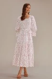 Multi Floral 3/4 Sleeve Square Neck Smocked Tiered Maxi Dress 8 Multi Floral 3/4 Sleeve Square Neck Smocked Tiered Maxi Dress - Image 6