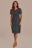 Black Short Sleeve Round Neck Smocked Midi Dress 7 Black Short Sleeve Round Neck Smocked Midi Dress - Image 5