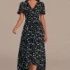 Floral Short Flutter Sleeve V Neck Maxi Dress 1 Floral Short Flutter Sleeve V Neck Maxi Dress -Saucony Store brld3020903 1