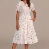 Misty Rose Round Neck Short Sleeve Tiered Midi Dress 1 Misty Rose Round Neck Short Sleeve Tiered Midi Dress -Saucony Store brld3033002 1