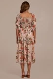 Floral Half Sleeve Square Neck Smocked Midi Dress 4 Floral Half Sleeve Square Neck Smocked Midi Dress - Image 2