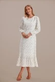 Floral Lantern Sleeve Round Neck Tiered Maxi Dress 6 Floral Lantern Sleeve Round Neck Tiered Maxi Dress - Image 4