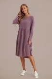 Mauve Long Sleeve Round Neck Midi Dress 5 Mauve Long Sleeve Round Neck Midi Dress - Image 3
