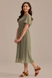 Sage Short Sleeve Round Neck Maxi Dress 5 Sage Short Sleeve Round Neck Maxi Dress - Image 3