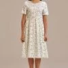 Floral Short Sleeve Round Neck Midi Dress -Saucony Store brld3101920 1