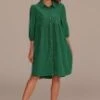 Green 3/4 Sleeve Button Down Midi Dress -Saucony Store brld3102604 1