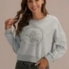 MintCream Cute Cactus Print Long Sleeve Round Neck Pullover -Saucony Store brls030 1