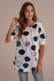 Polka Dot Round Neck Half Sleeve Longline Blouse 3 Polka Dot Round Neck Half Sleeve Longline Blouse