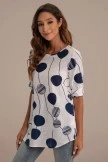 Polka Dot Round Neck Half Sleeve Longline Blouse 7 Polka Dot Round Neck Half Sleeve Longline Blouse - Image 5