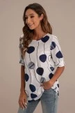 Polka Dot Round Neck Half Sleeve Longline Blouse 6 Polka Dot Round Neck Half Sleeve Longline Blouse - Image 4