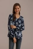 Floral Round Neck Lantern Sleeve Blouse 7 Floral Round Neck Lantern Sleeve Blouse - Image 5