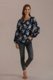 Floral Round Neck Lantern Sleeve Blouse 8 Floral Round Neck Lantern Sleeve Blouse - Image 6