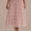 Taupe Floral Pleated Elastic Waist Midi Skirt 1 Taupe Floral Pleated Elastic Waist Midi Skirt -Saucony Store d2051905 1