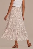 Cute Floral Elastic Waist Tiered Midi Skirt 4 Cute Floral Elastic Waist Tiered Midi Skirt - Image 2
