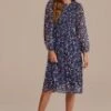 Floral Long Sleeve High Neck Smocked Tiered Midi Dress 2 Floral Long Sleeve High Neck Smocked Tiered Midi Dress -Saucony Store d2072801 1