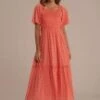 Red Short Sleeve Square Neck Spring/Summer Maxi Dress 2 Red Short Sleeve Square Neck Spring/Summer Maxi Dress -Saucony Store dsc03787