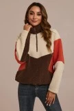 Fleece Patchy Stand Collar Drawstring Zip Up Sweatshirt 5 Fleece Patchy Stand Collar Drawstring Zip Up Sweatshirt - Image 3